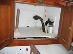 Cabinet next to sink in forward head