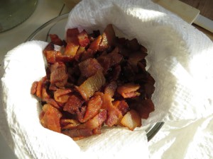 Cooked bacon bits small